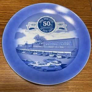 Vintage Kitschy 1981 Wall Drug Store 50th Anniversary Blue Decorative Wall Plate